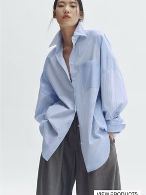 STELLA MCCARTNEY H&M OVERSIZED PANELED POPLIN SHIRT